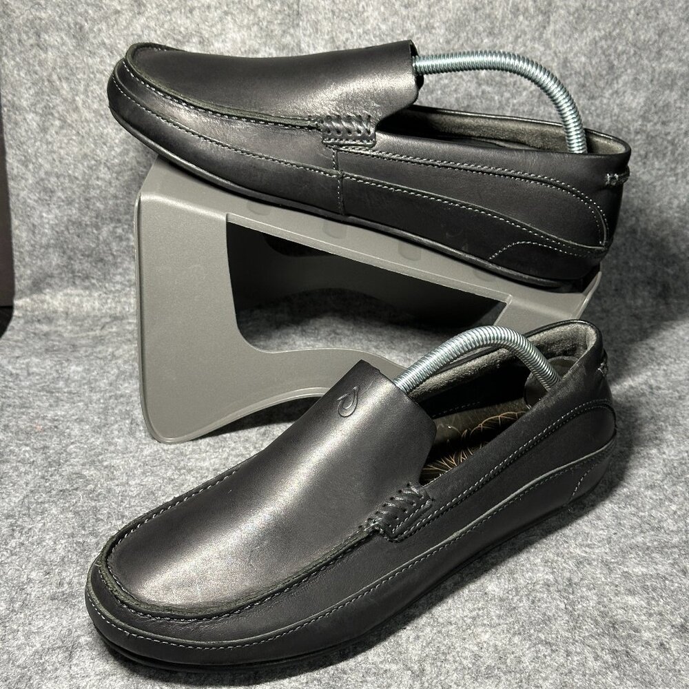 Olukai Kulana Leather Loafers - Men's 8.5 - Brown Low Top Flat Shoes 10380-4040